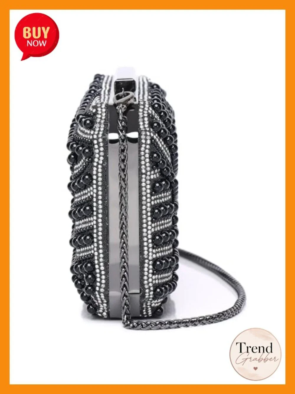 Pearl Bead Evening Clutch Purse - Elegant Bridal Wedding Party Bag